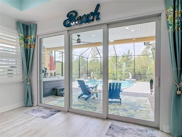 View of Pool from Living Room
