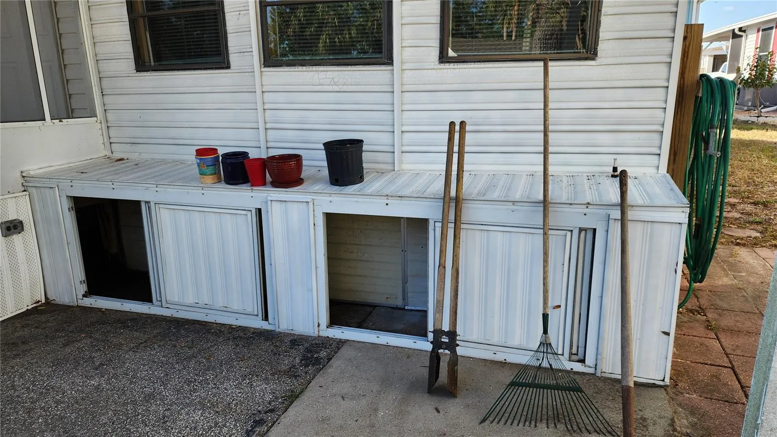 Storage in front of house