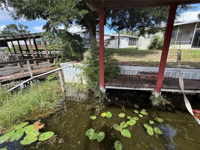Boat house with view of the steel seawall