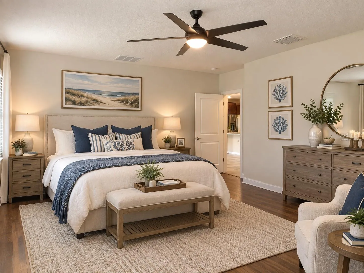 Virtually staged downstairs bedroom