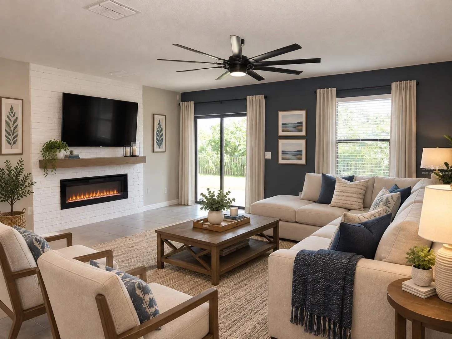 Virtually Staged Living Room
