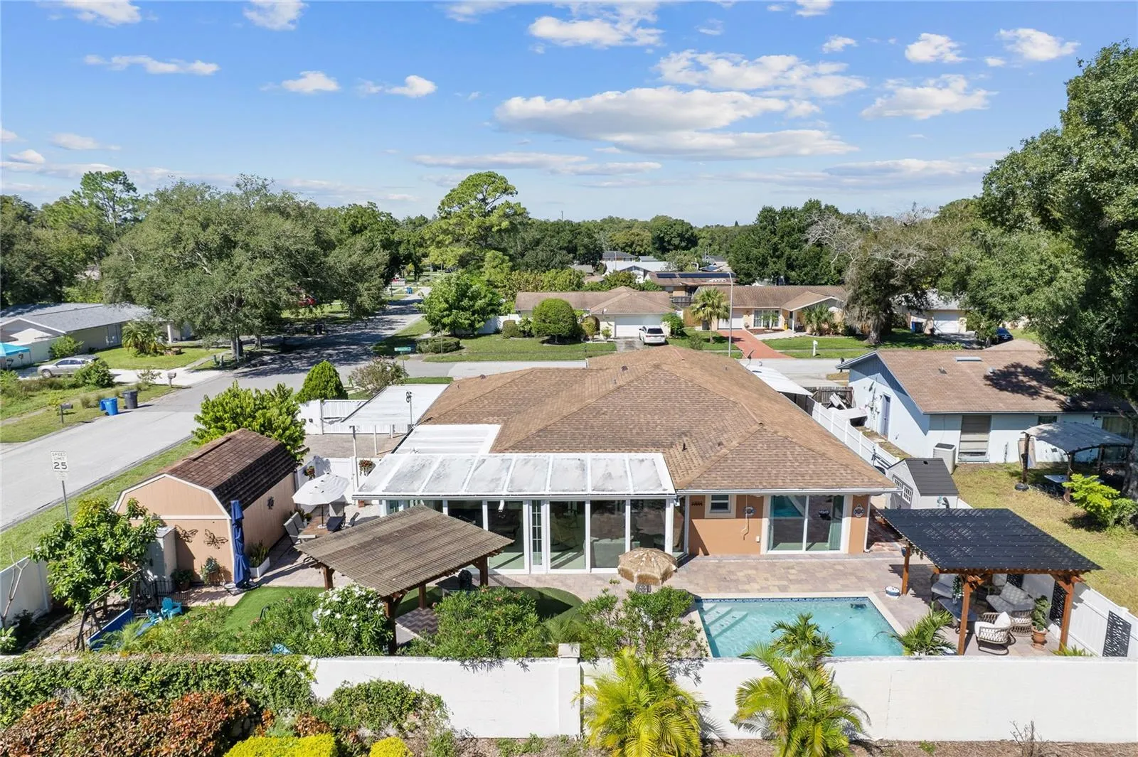 Ariel view backyard