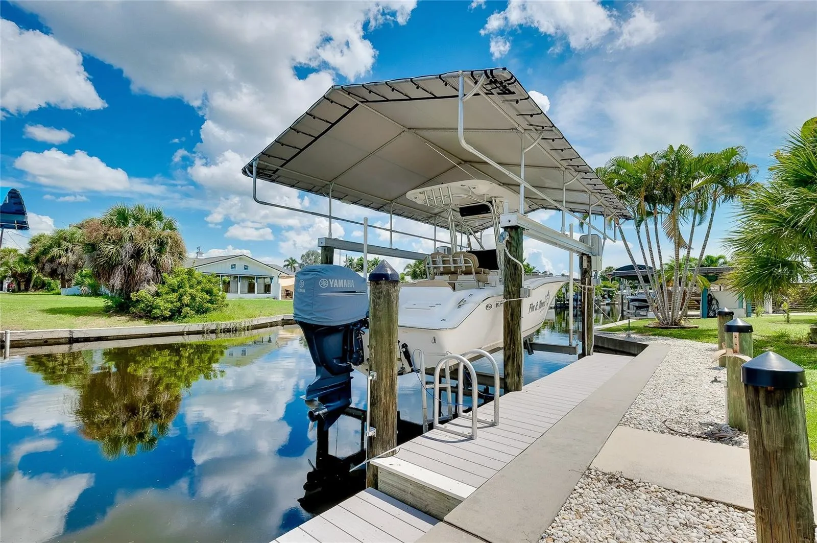 Covered Boat Dock w/ Lift, Electric, &amp; Water