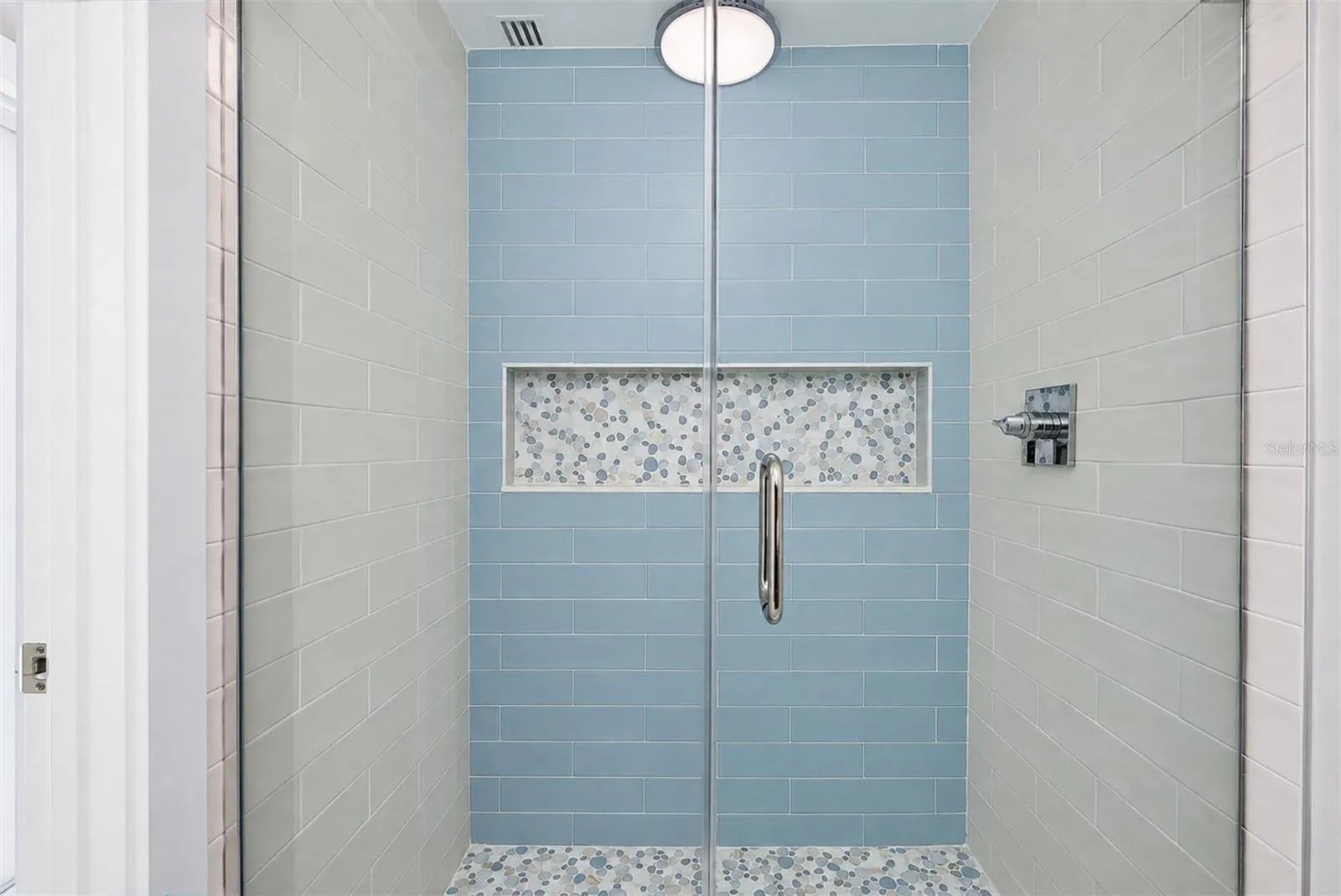 Guest Bath - large shower custom design tile