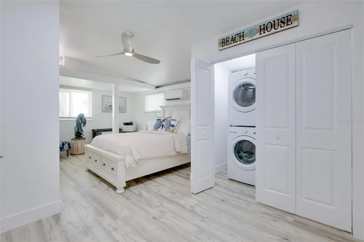 Laundry closet in third bedroom