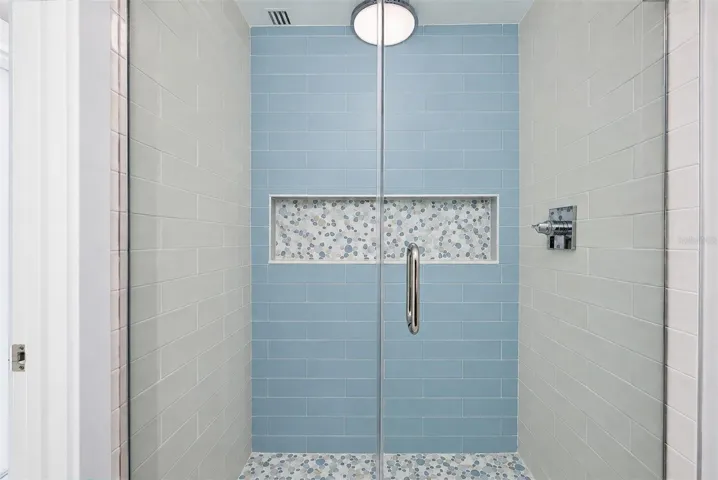 Guest Bath - large shower custom design tile