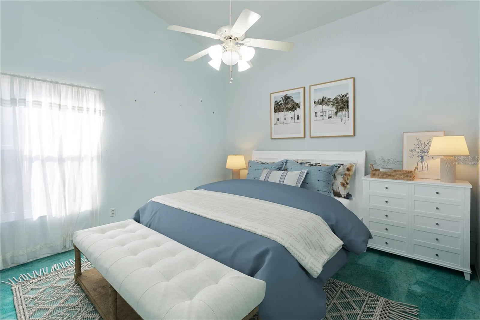 Virtually staged Bedroom 3