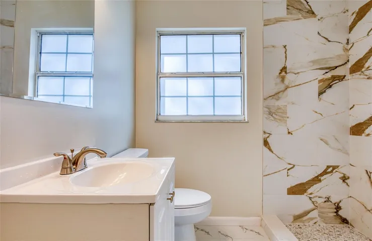 Newly Remodeled Bath with shower and inserts for shampoo