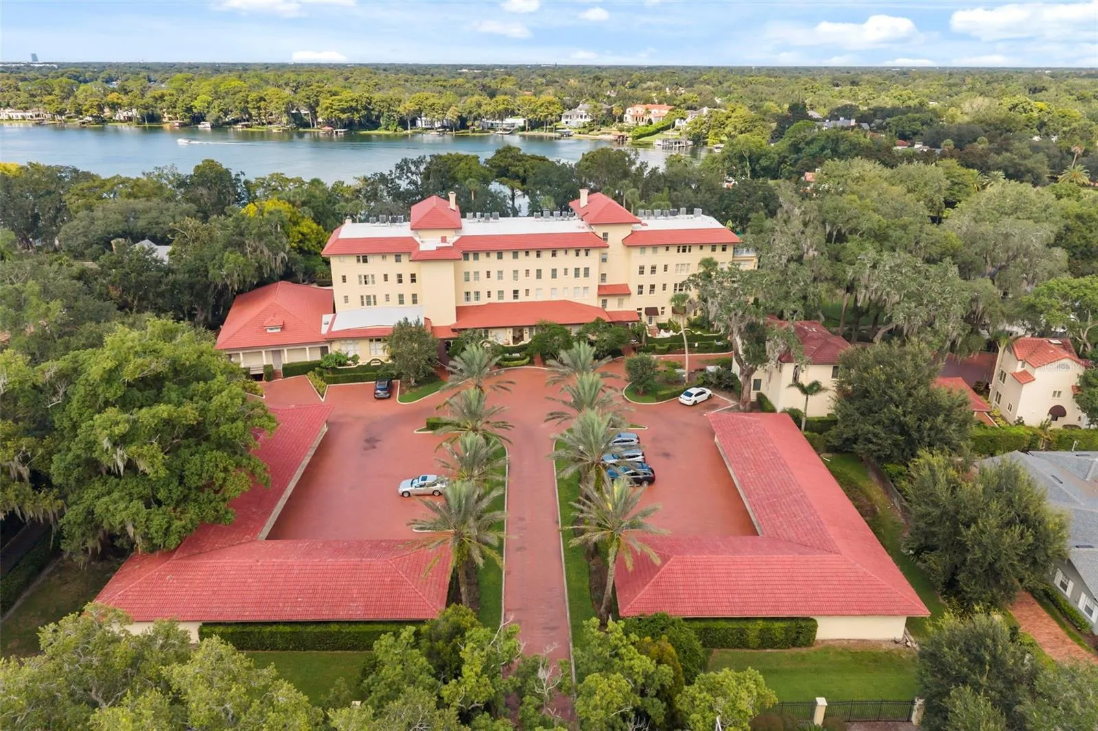 Arial View Covered Parking front of building
