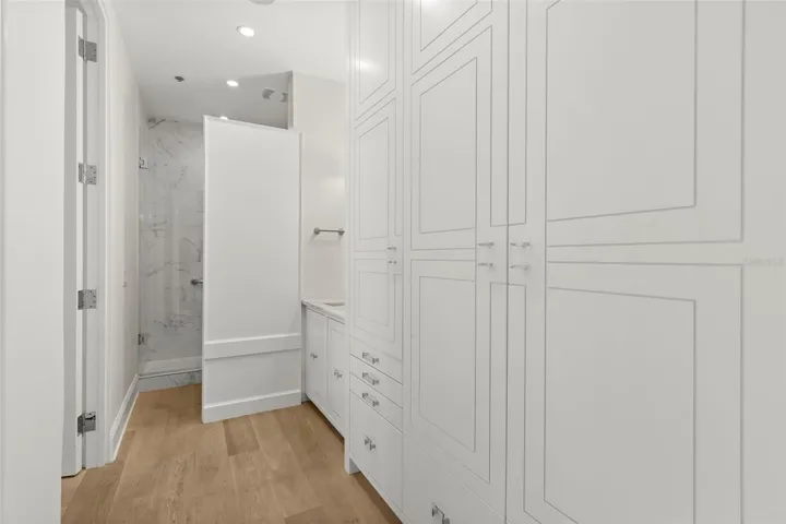 Primary Bath with custom built in cabinets