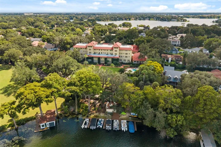 Arial view Lake Maitland slips