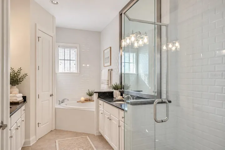 Master Bathroom with Garden Tub and Shower