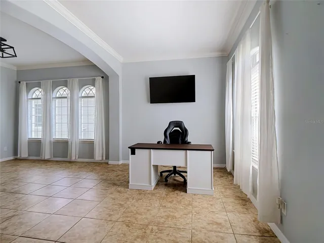 from front door, living and dining room