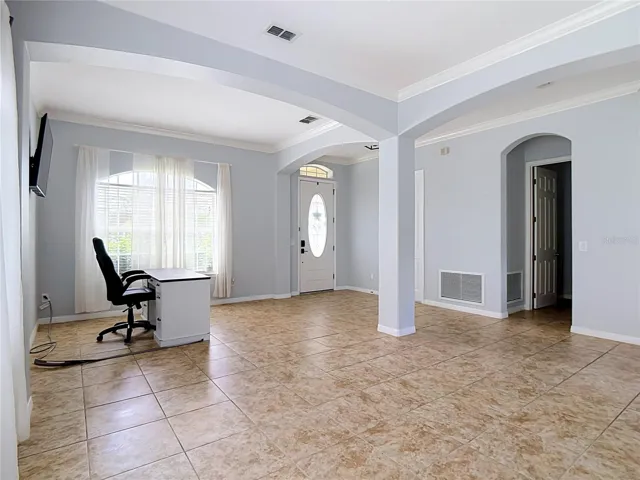 towards front door from dining area