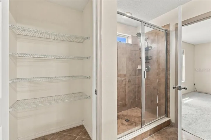 Shower and lining closet