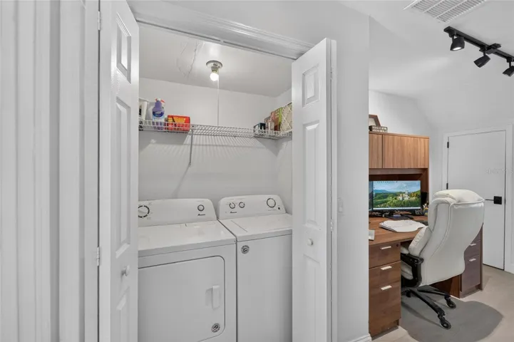 Washer &amp; Dryer Closet with Shelving