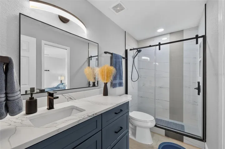 Primary Bath has been completely updated