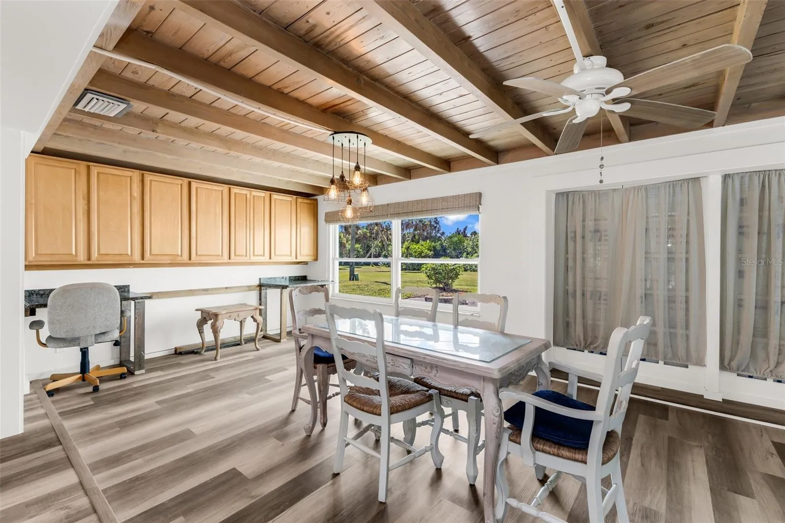 Oversized dining room and buffet or desk area