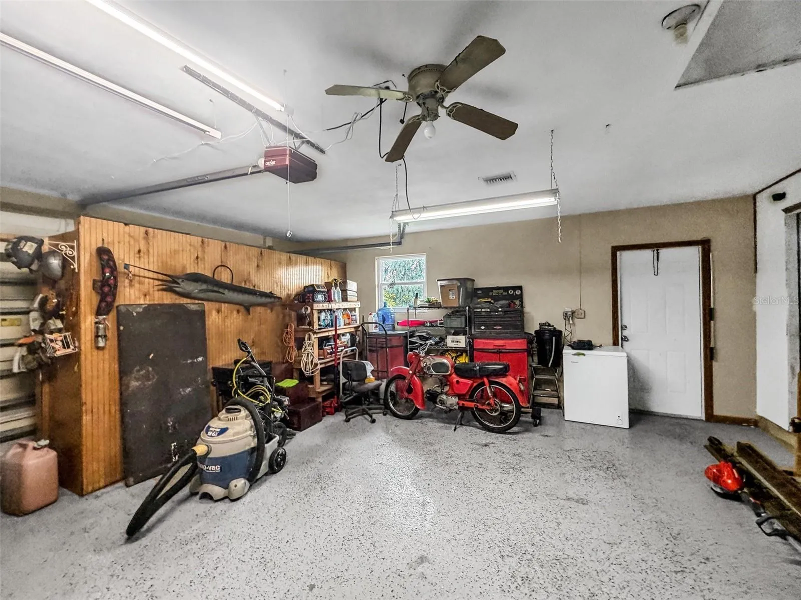 2 Car garage with additional storage room