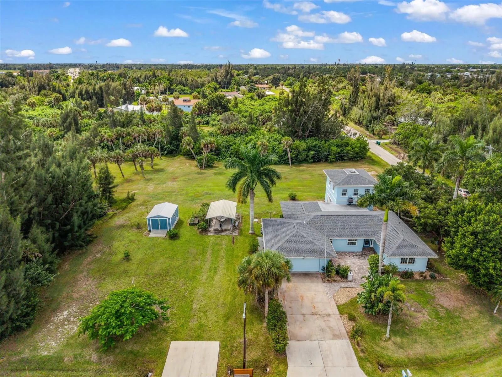 Aerial view of property