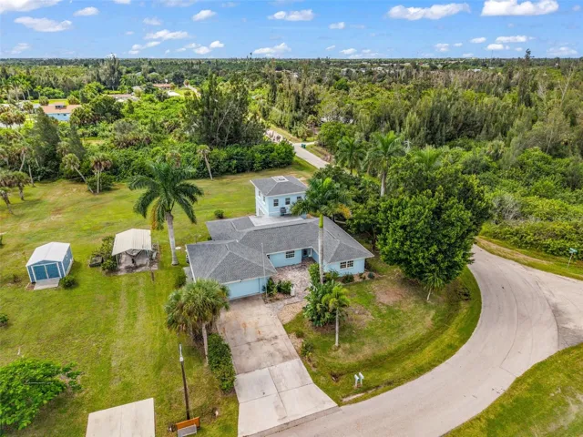 Aerial view of corner lot