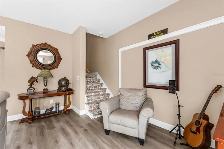 Stairs to go to bedroom and bathroom