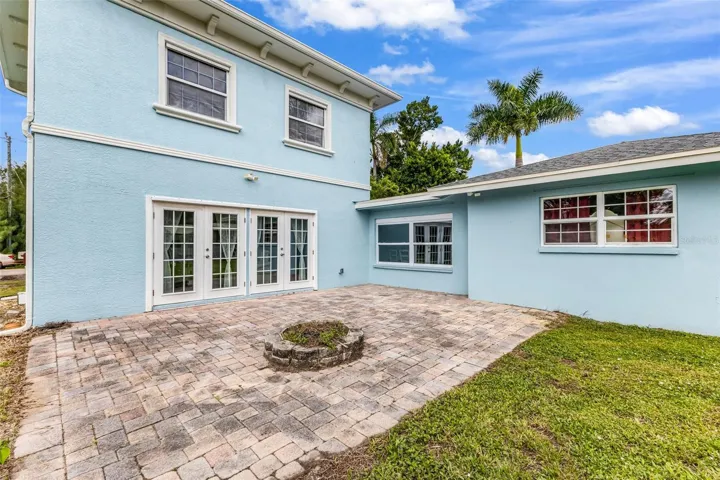 Paver Patio off french doors in apartment/in law suite