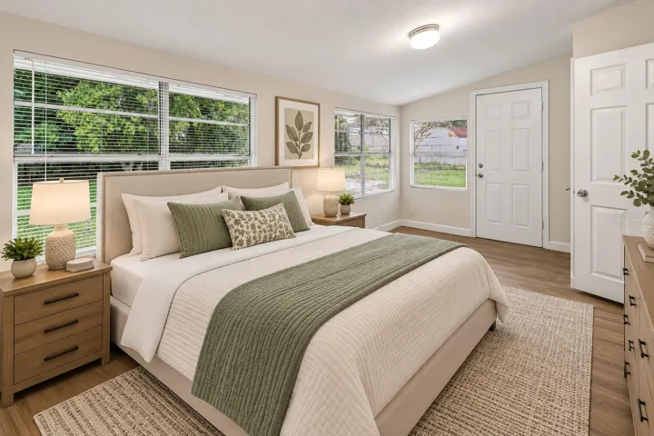 Virtually Staged Primary Bedroom