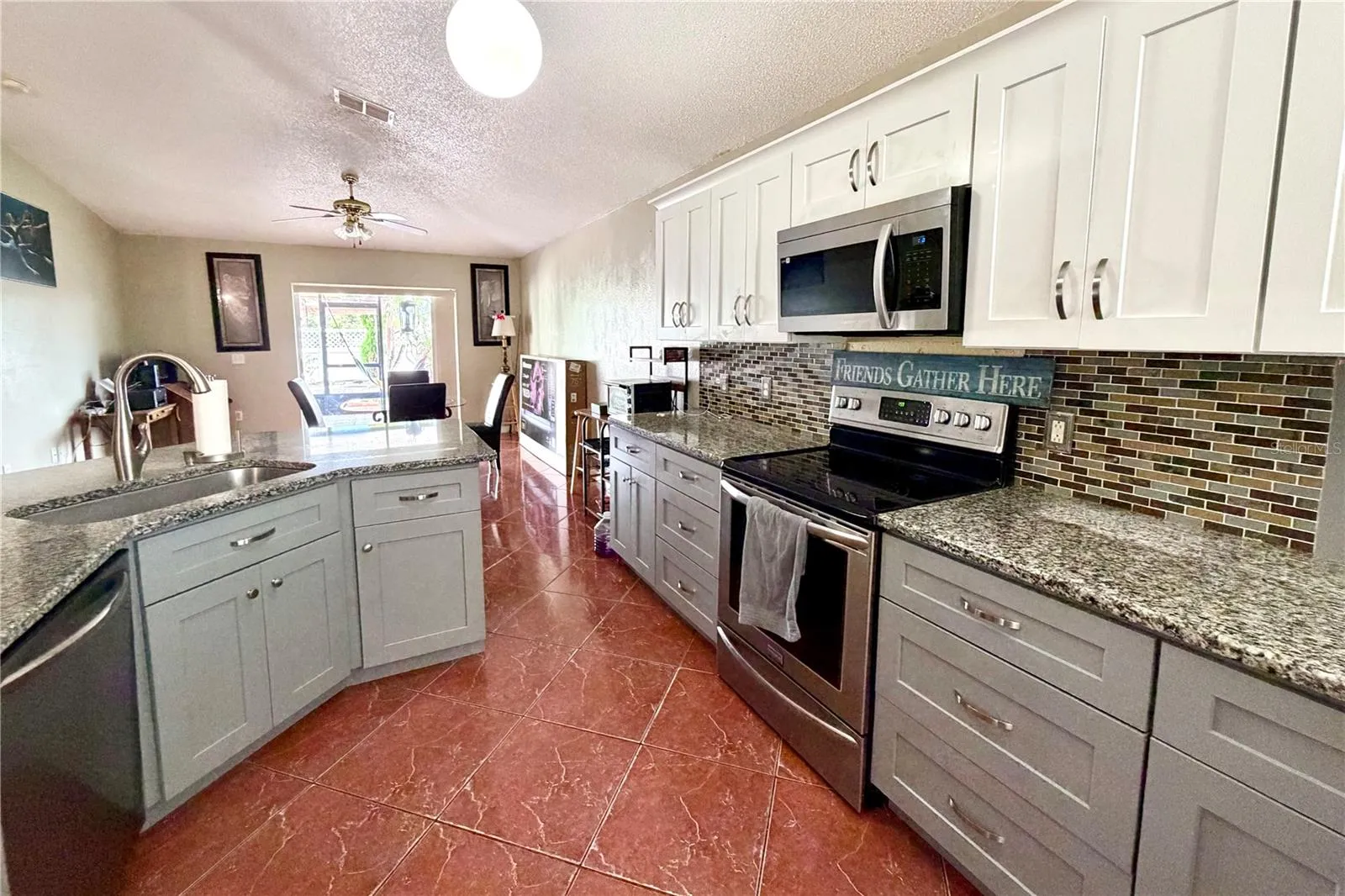 Recently upgraded cabinets and countertops