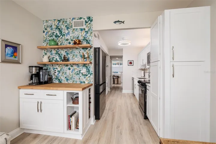 coffee bar and storage pantry off kitchen