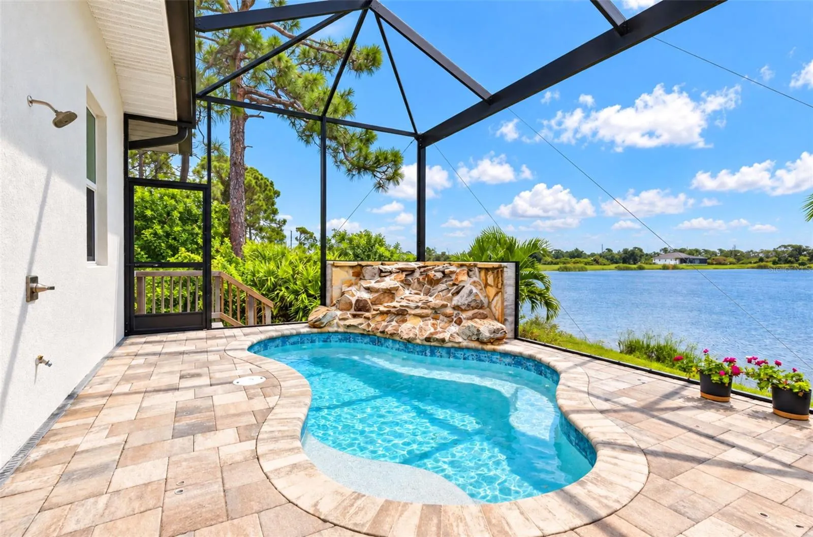 Waterfall into pool