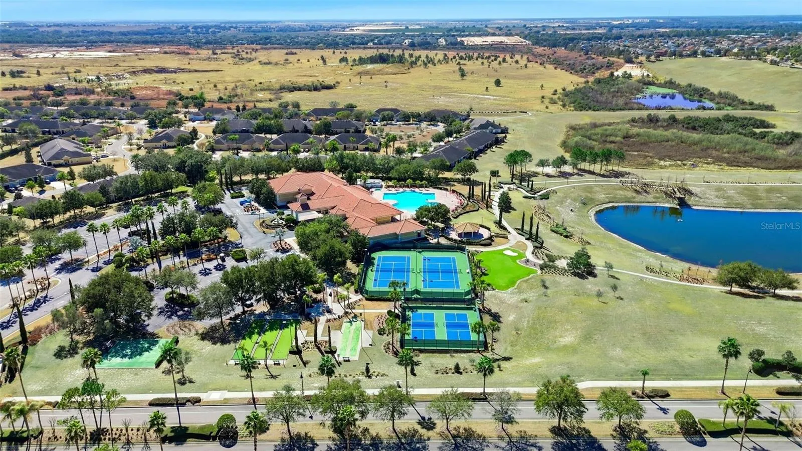 Aerial View of the Community Pool and Clubhouse