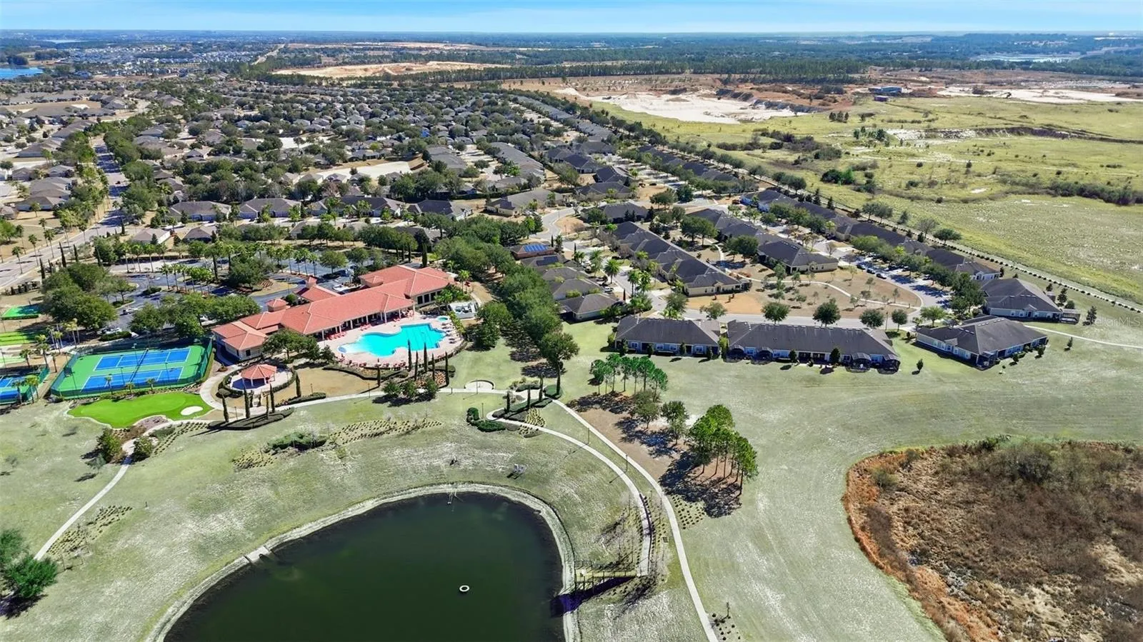 Aerial View of the Community Pool and Clubhouse