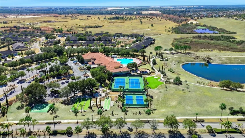 Aerial View of the Community Pool and Clubhouse