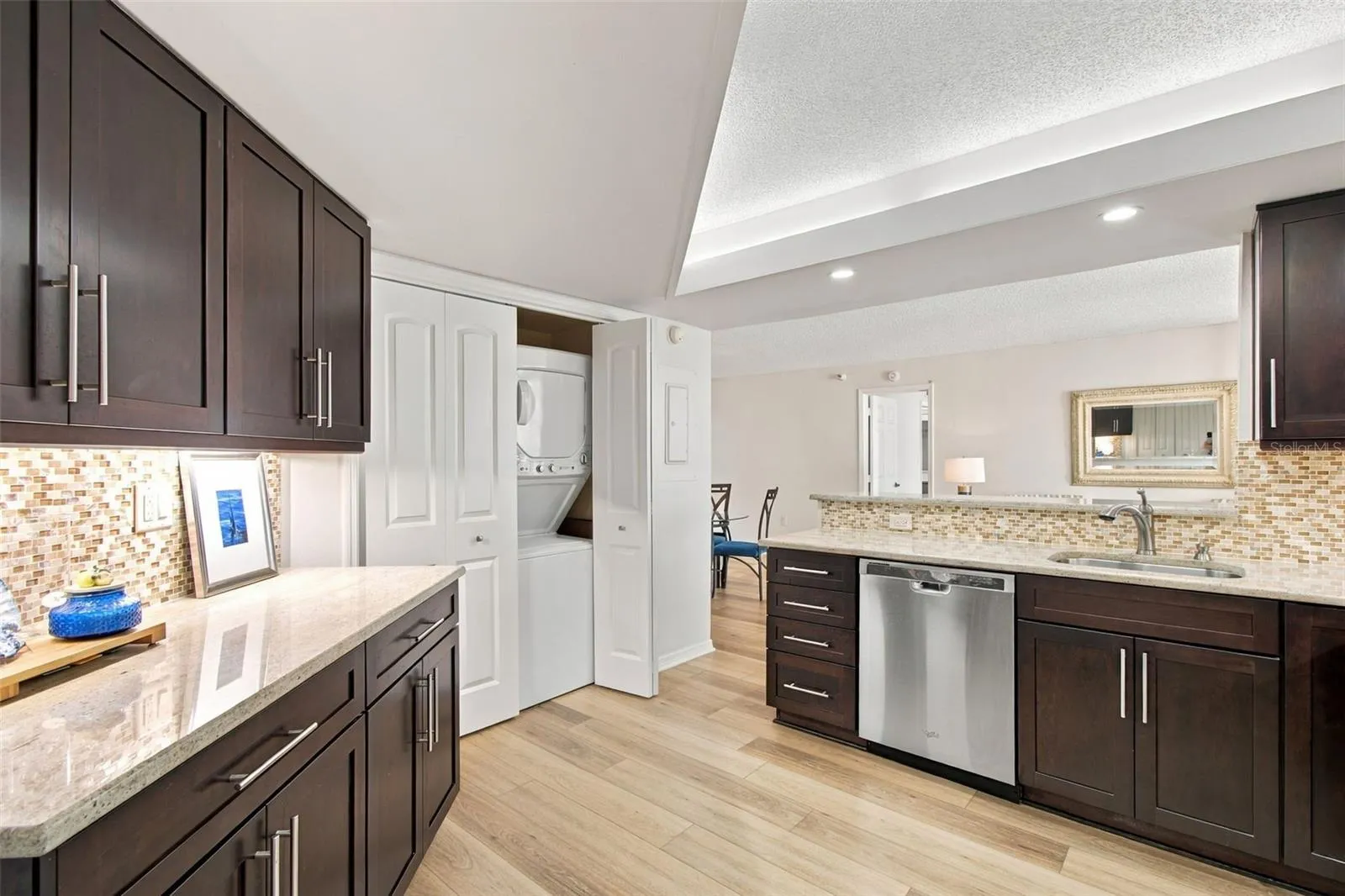 Washer and dryer in kitchen
