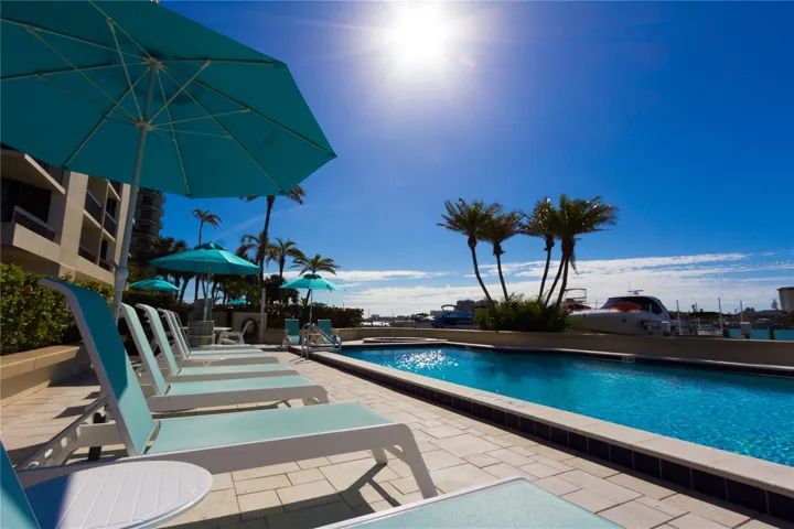 Waterfront pool and spa