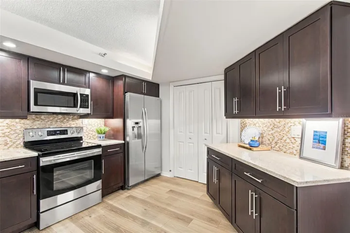 Updated kitchen with extra built-in cabinets