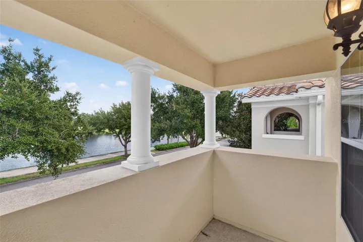 Upstairs en-suite balcony, water view