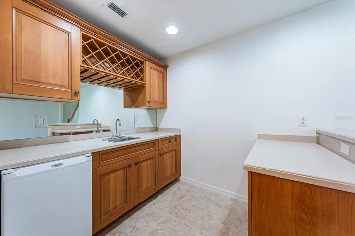 Wet bar and "party kitchen"