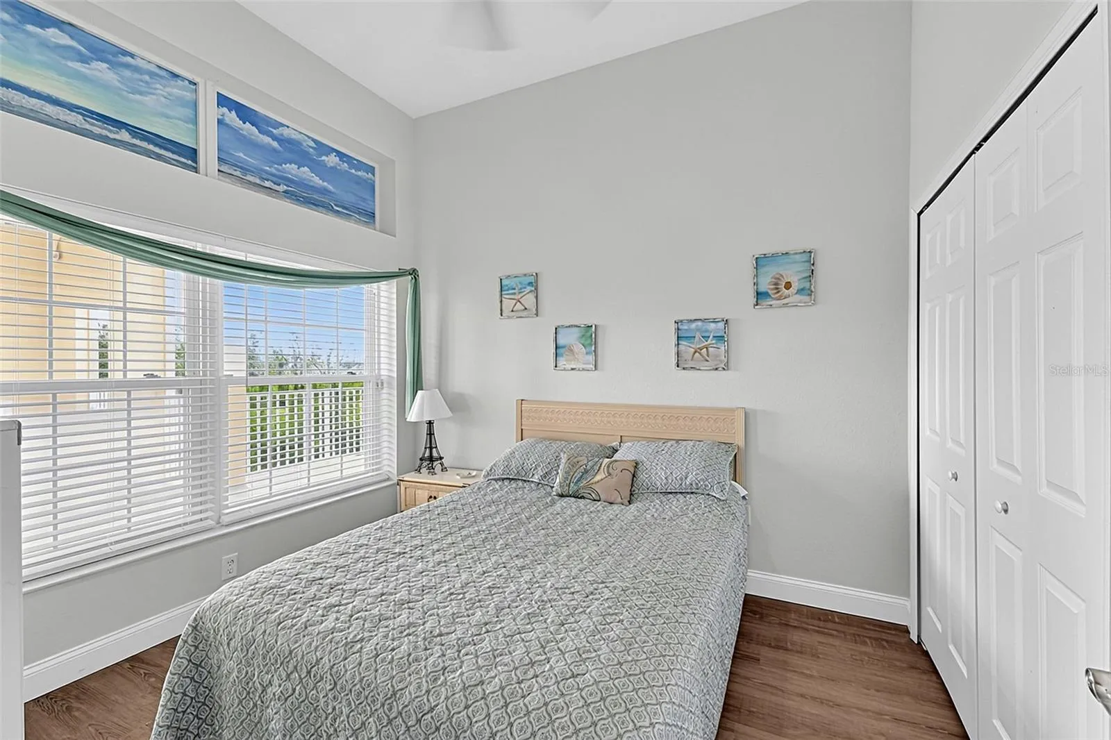Bedroom to the left with built in closets