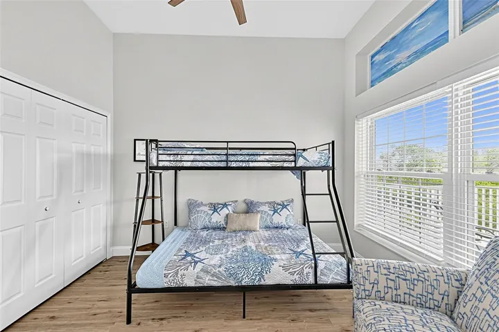 Bedroom to the right with built in closets