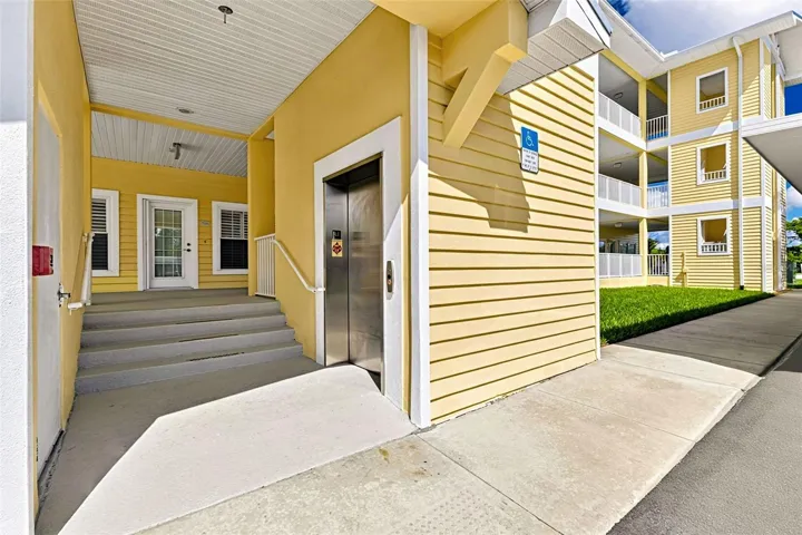 Elavater centrally located as well as stairs on either end of the building