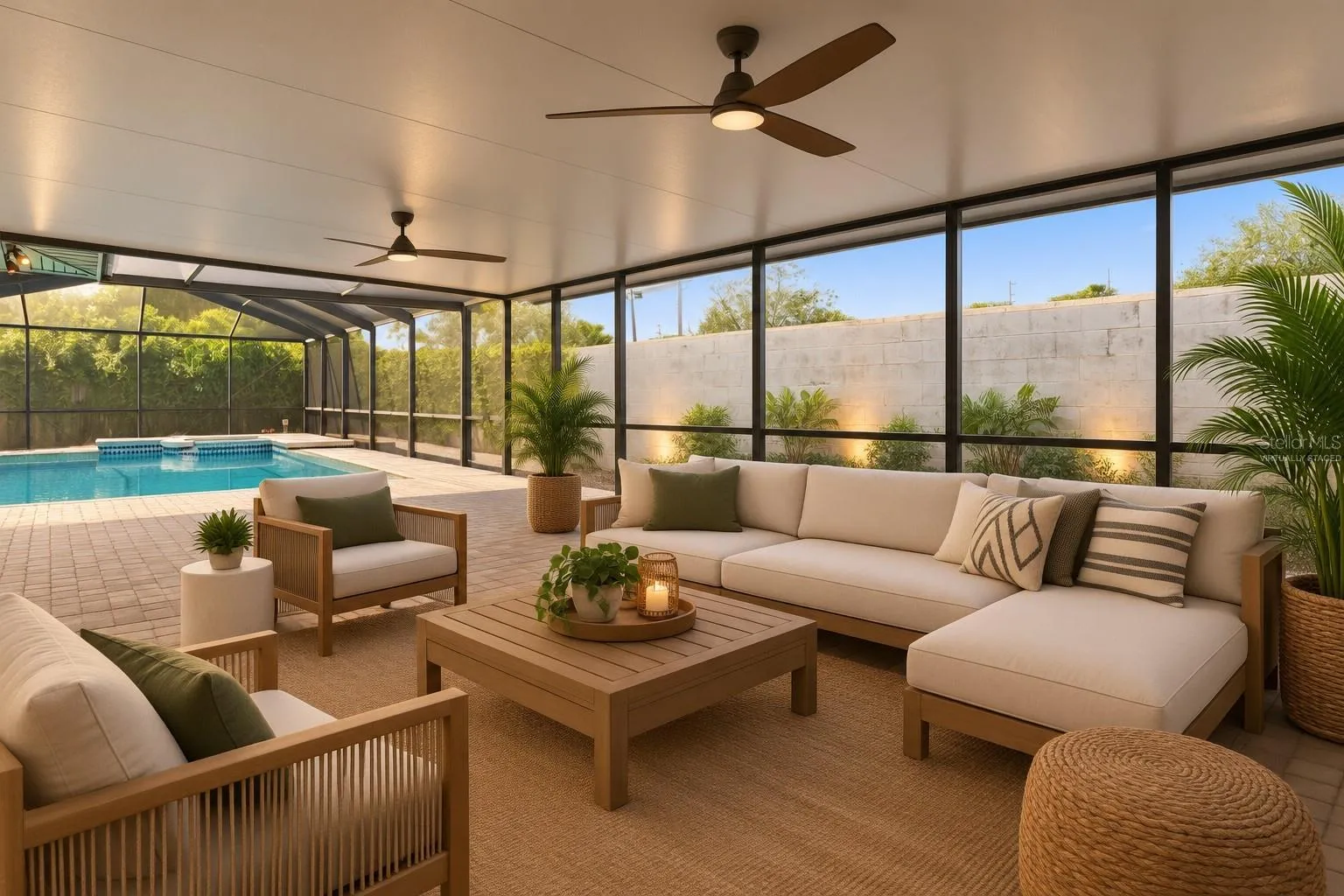 Virtually Staged screened patio