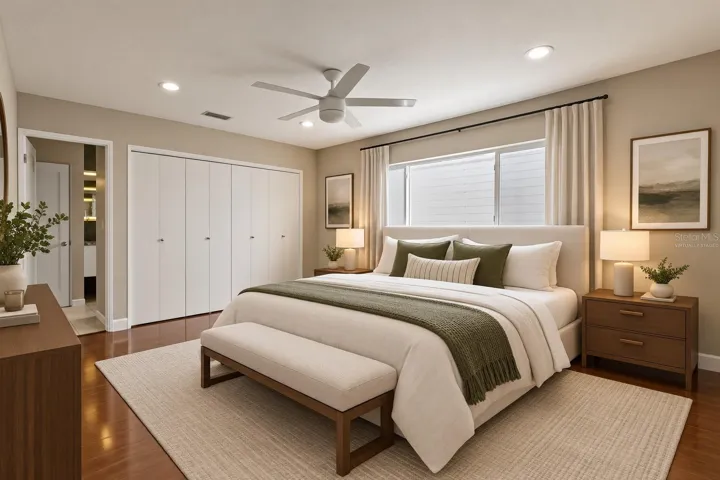 Virtually Staged Primary Bedroom