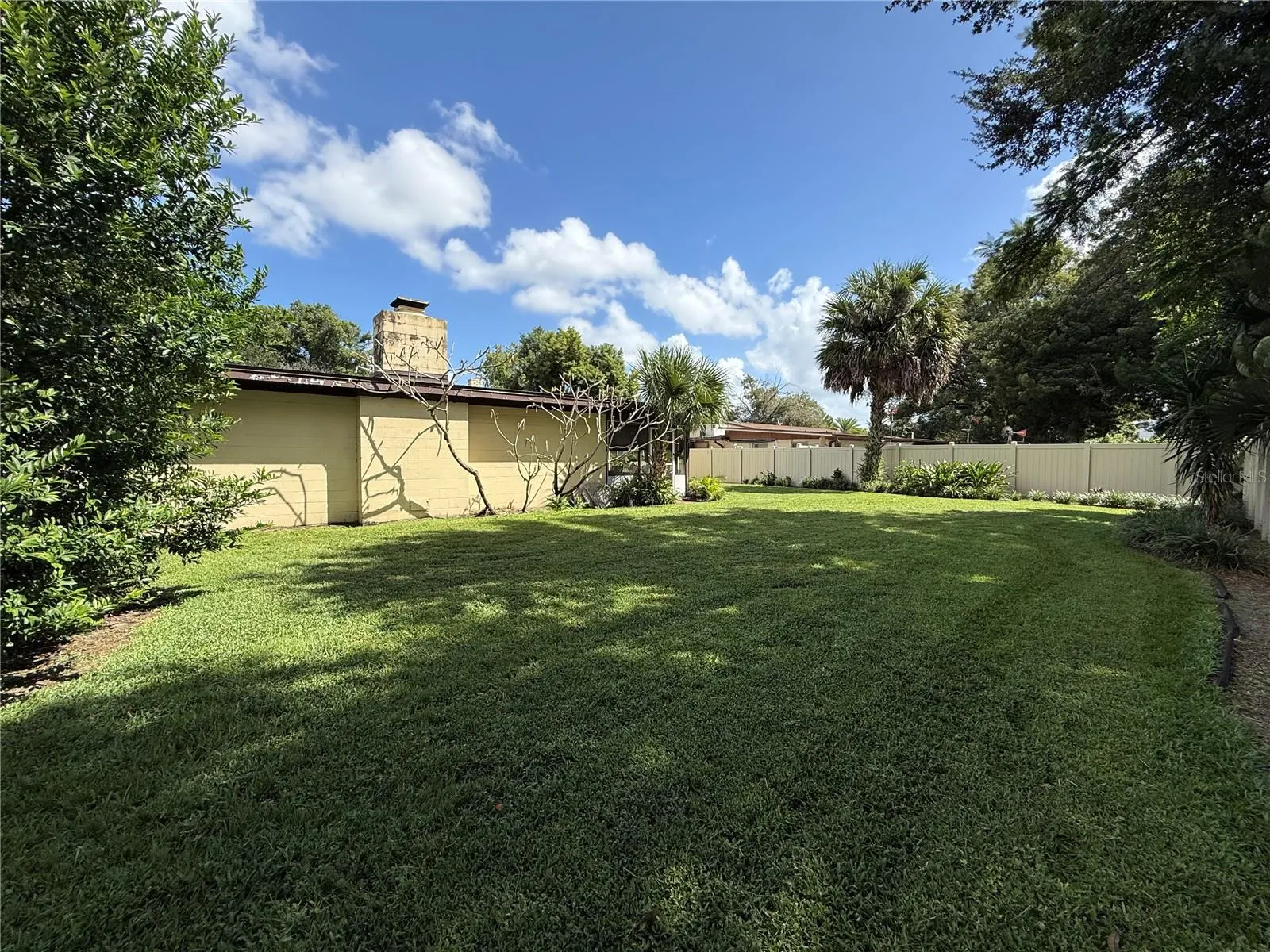 Backyard is fully fenced