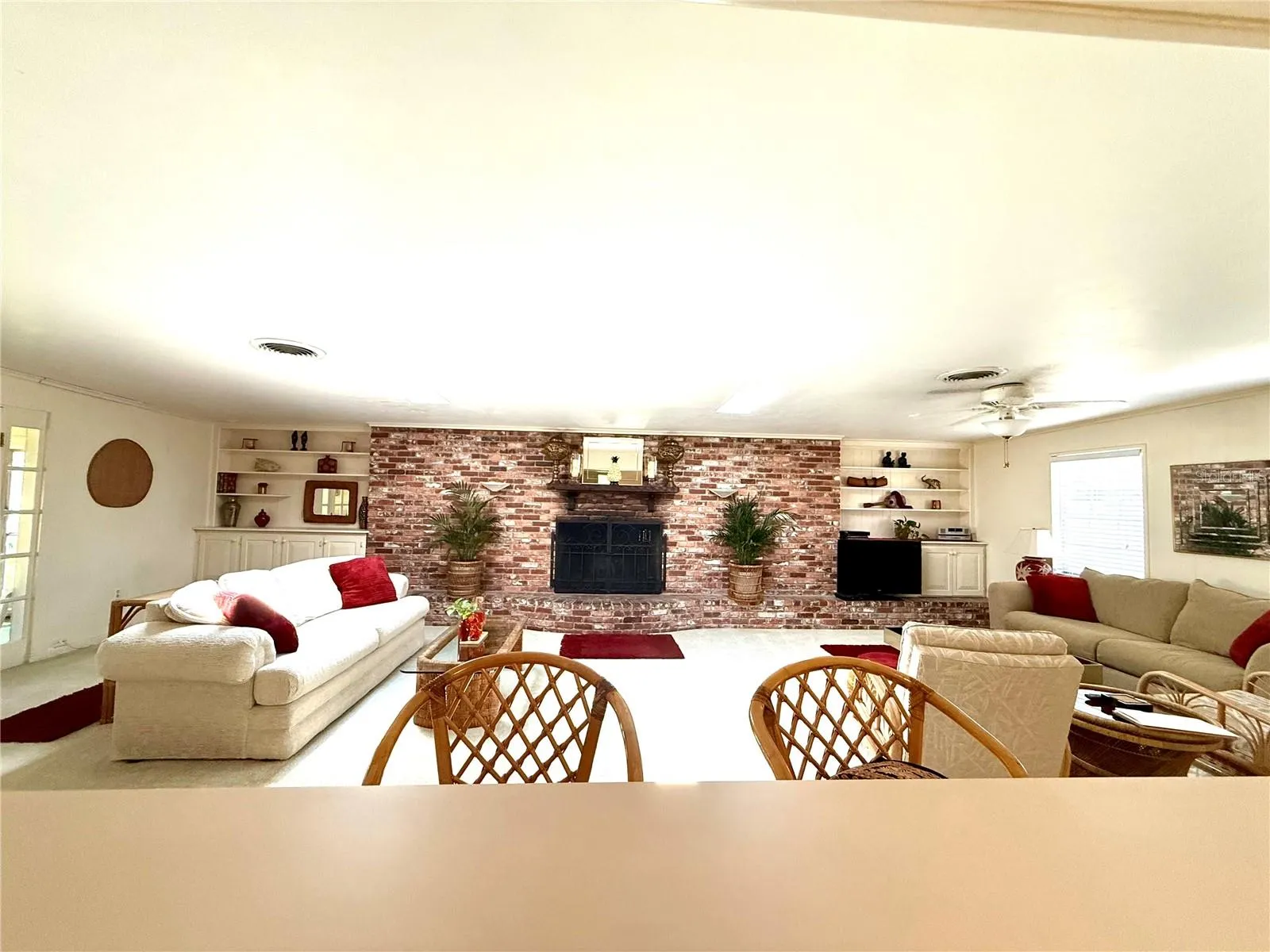 View of Living Room from kitchen bar pass thru