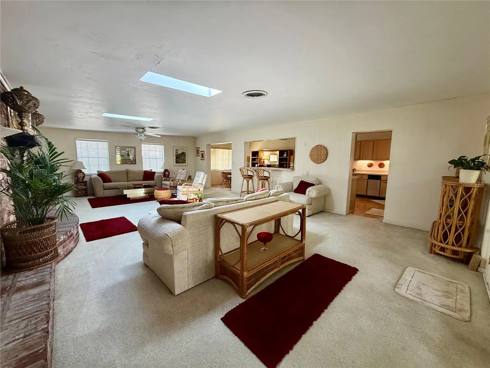 Living Room opens to Dinette, Kitchen &amp; Screened Porch