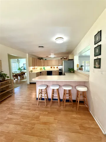View of kitchen & dining room from dinette
