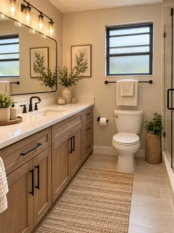 Virtually staged primary bathroom