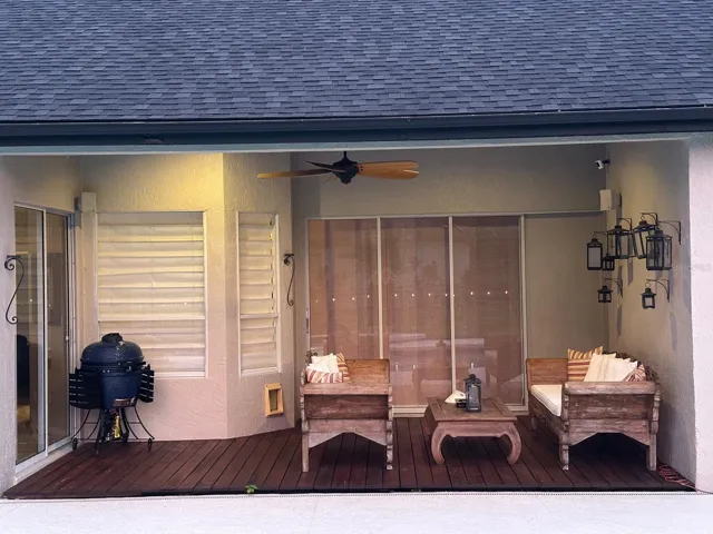 Covered Porch with wood deck